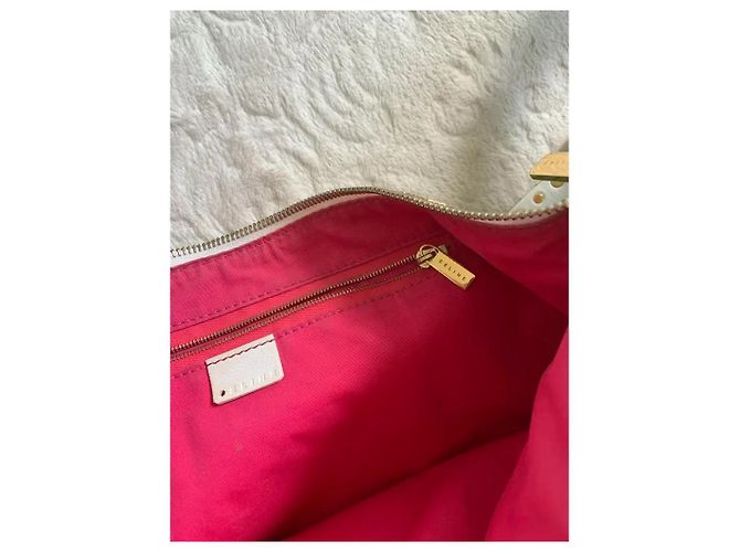Borsa a tracolla Céline in tela con stampa floreale Rosa Bianco Verde Gold hardware - vista 6