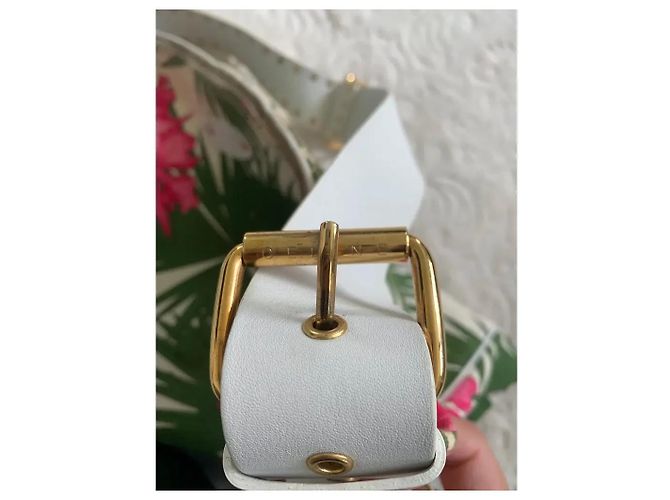 Borsa a tracolla Céline in tela con stampa floreale Rosa Bianco Verde Gold hardware - vista 8