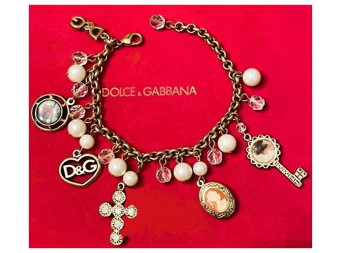 Bracciale Dolce & Gabbana Cammeo Stile Vittoriano Dorato D'oro - vista 12