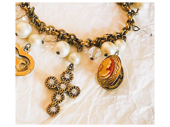 Bracciale Dolce & Gabbana Cammeo Stile Vittoriano Dorato D'oro - vista 2