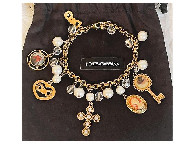 Bracciale Dolce & Gabbana Cammeo Stile Vittoriano Dorato D'oro - vista 3