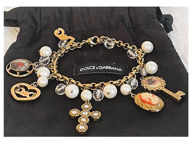 Bracciale Dolce & Gabbana Cammeo Stile Vittoriano Dorato D'oro - vista 8