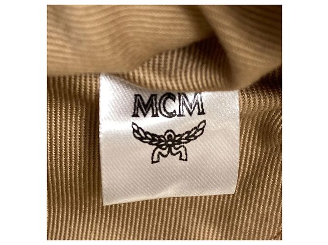 MCM Leder Logo Tote Bag Braun Schwarz - Ansicht 6