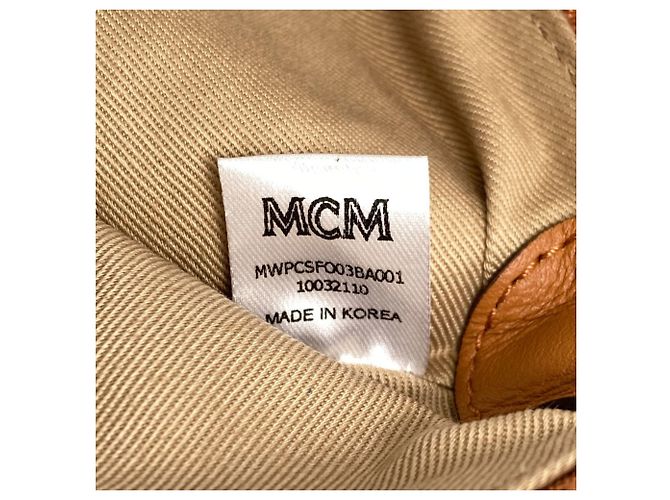 MCM Leder Logo Tote Bag Braun Schwarz - Ansicht 7