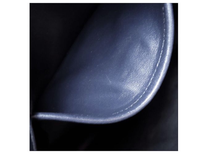 Borsa Tote Miu Miu Logo in pelle blu navy - vista 11