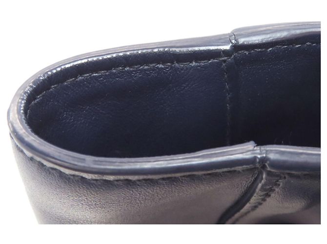 Borsa Tote Miu Miu Logo in pelle blu navy - vista 9