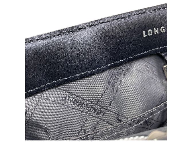 Longchamp Leopard Print 2-Way Lederhandtasche Schwarz Blau - Ansicht 10