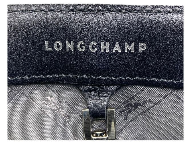Longchamp Leopard Print 2-Way Lederhandtasche Schwarz Blau - Ansicht 6