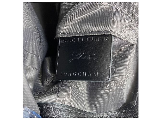 Longchamp Leopard Print 2-Way Lederhandtasche Schwarz Blau - Ansicht 7