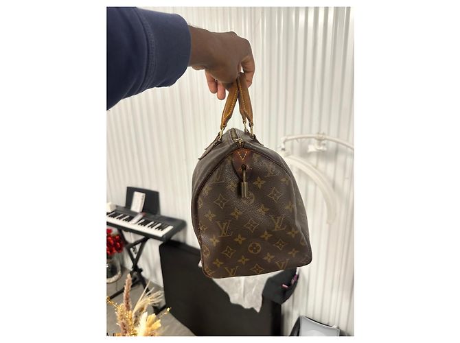 Bolso Speedy 30 Monogram Louis Vuitton Castaño - vista 4