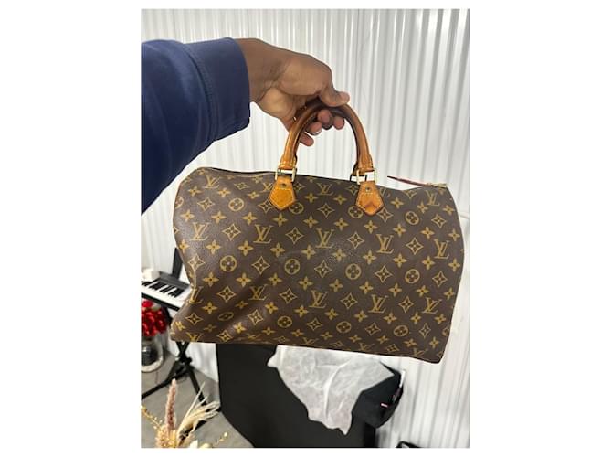 Louis Vuitton Borsa Speedy 40 Monogram Marrone - vista 3