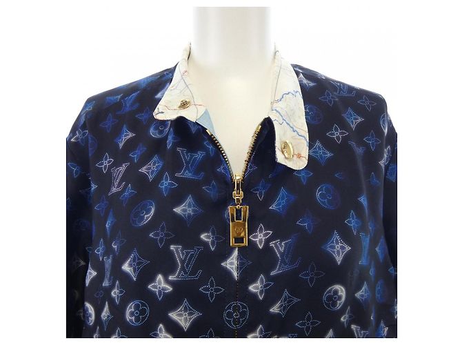 Blouson de seda Louis Vuitton Negro Azul marino - vista 6