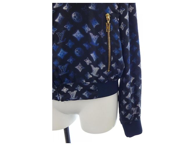 Blouson de seda Louis Vuitton Negro Azul marino - vista 7