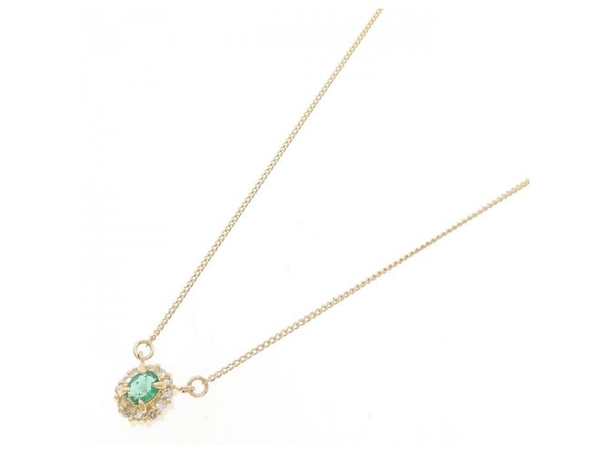 Autre Marque Collana con smeraldo e diamanti Au750 D'oro - vista 2