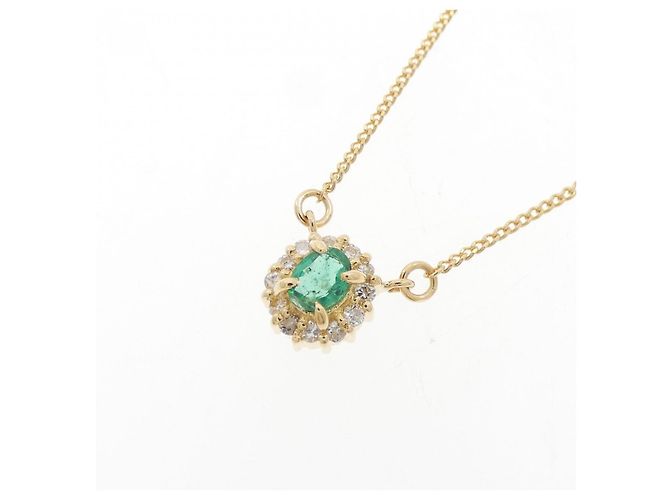 Autre Marque Collana con smeraldo e diamanti Au750 D'oro - vista 3