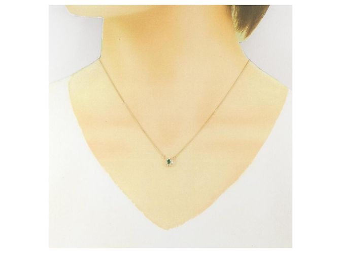 Autre Marque Collana con smeraldo e diamanti Au750 D'oro - vista 6