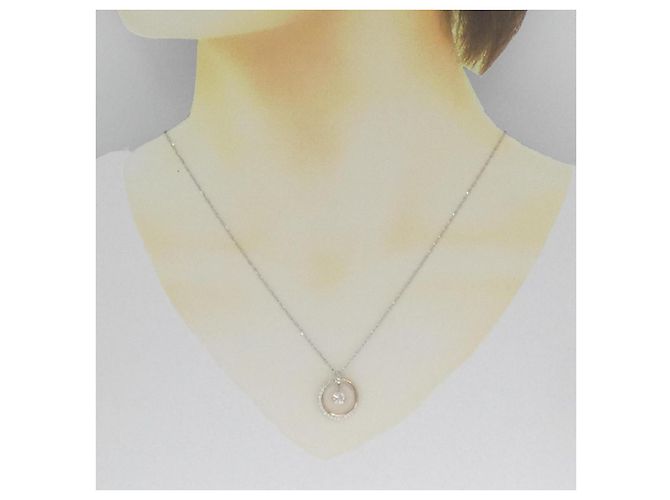 Autre Marque Collana in oro bianco Au750 e oro rosa Au750 con diamanti Argento - vista 6