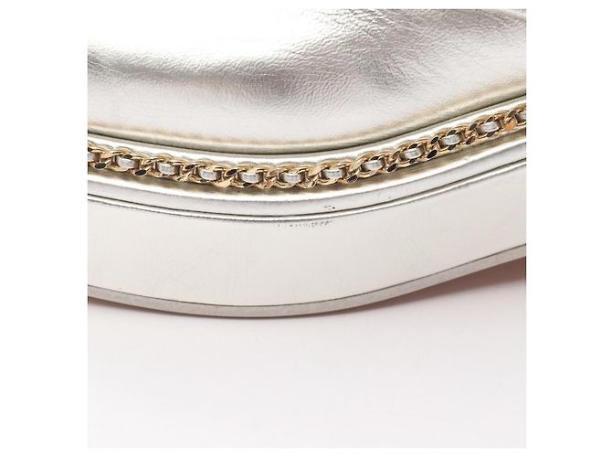Timeless Chanel Coco Mark Leder-Stoff-Stiefel Schwarz Silber - Ansicht 8