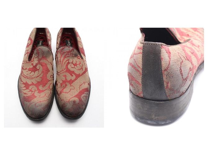Dolce & Gabbana Jacquard-Stoffschuhe Rot Khaki - Ansicht 10