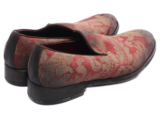 Dolce & Gabbana Jacquard-Stoffschuhe Rot Khaki - Ansicht 2