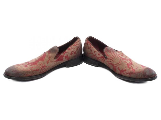 Dolce & Gabbana Jacquard-Stoffschuhe Rot Khaki - Ansicht 3