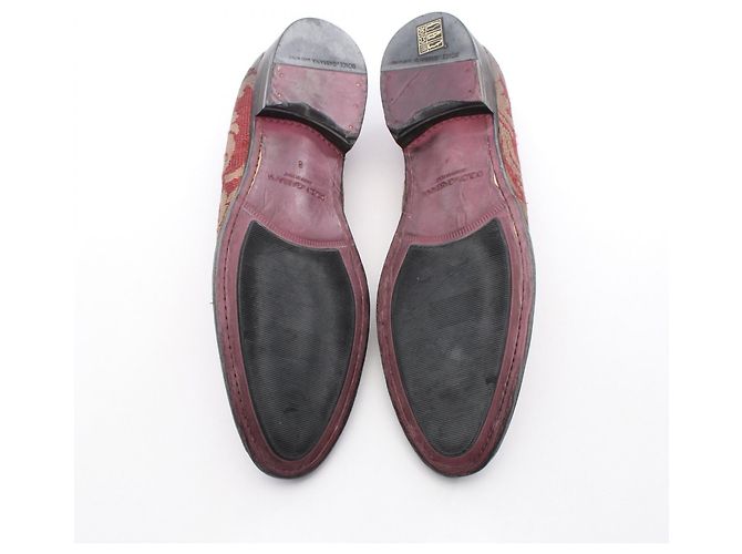 Dolce & Gabbana Jacquard-Stoffschuhe Rot Khaki - Ansicht 4