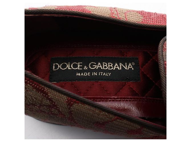 Dolce & Gabbana Jacquard-Stoffschuhe Rot Khaki - Ansicht 5