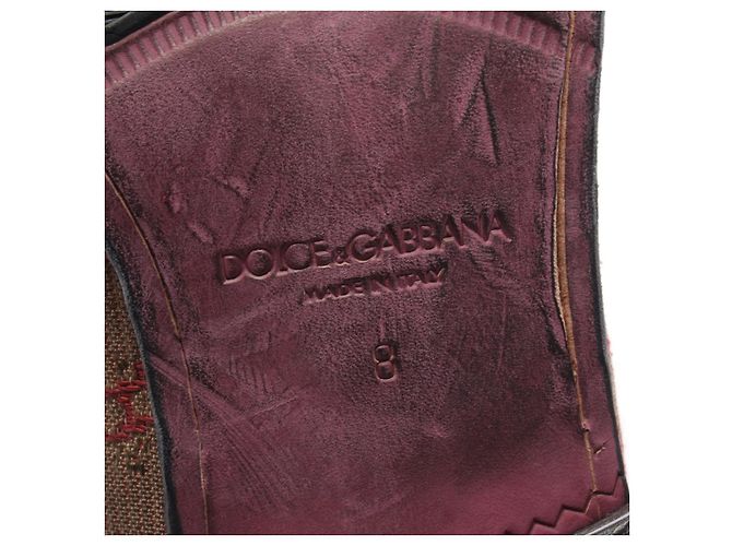 Dolce & Gabbana Jacquard-Stoffschuhe Rot Khaki - Ansicht 6