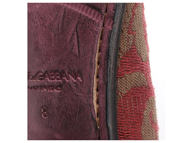 Dolce & Gabbana Jacquard-Stoffschuhe Rot Khaki - Ansicht 7