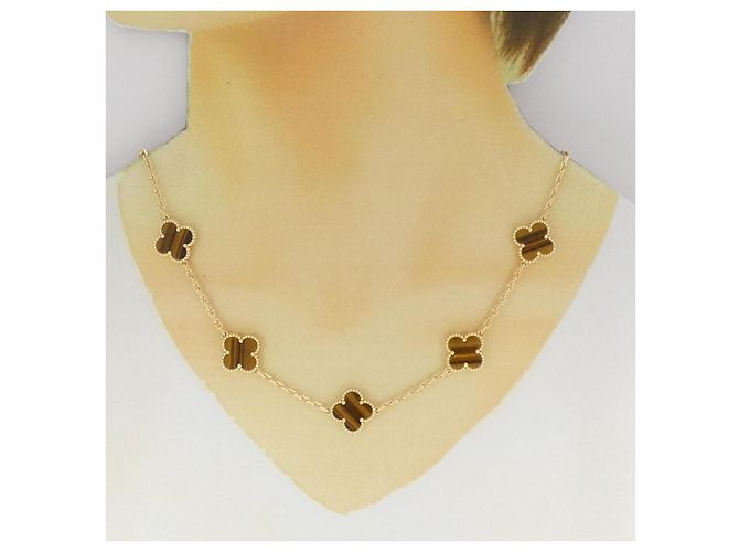 Van Cleef & Arpels Vintage Alhambra Au750 Halskette Golden - Ansicht 5