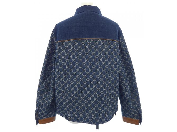 Gucci Washed Organic Denim Jacket Blau Marineblau - Ansicht 2