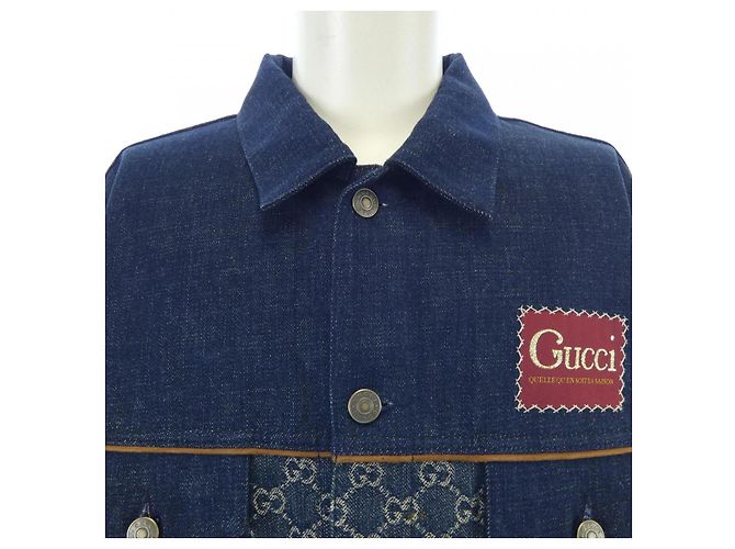 Gucci Washed Organic Denim Jacket Blau Marineblau - Ansicht 6