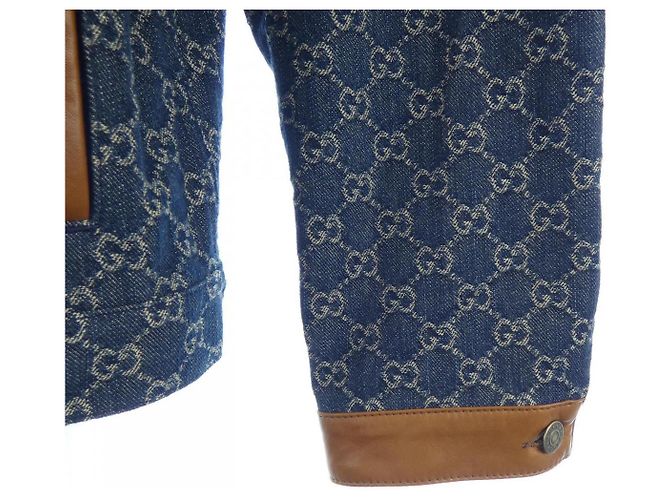 Gucci Washed Organic Denim Jacket Blau Marineblau - Ansicht 7