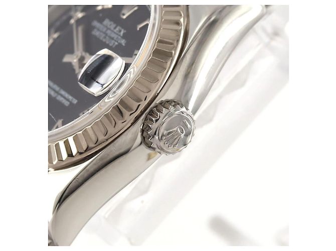 Rolex Datejust Acero Inoxidable Oro Blanco Automático Negro - vista 4