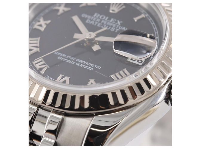 Rolex Datejust Acero Inoxidable Oro Blanco Automático Negro - vista 8