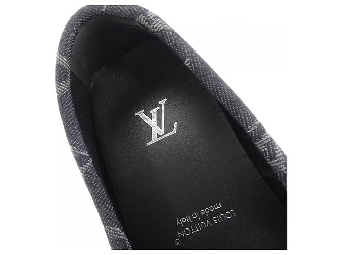 Mocassini Louis Vuitton LV Driver Line Monogram Denim Blu Blu navy - vista 6