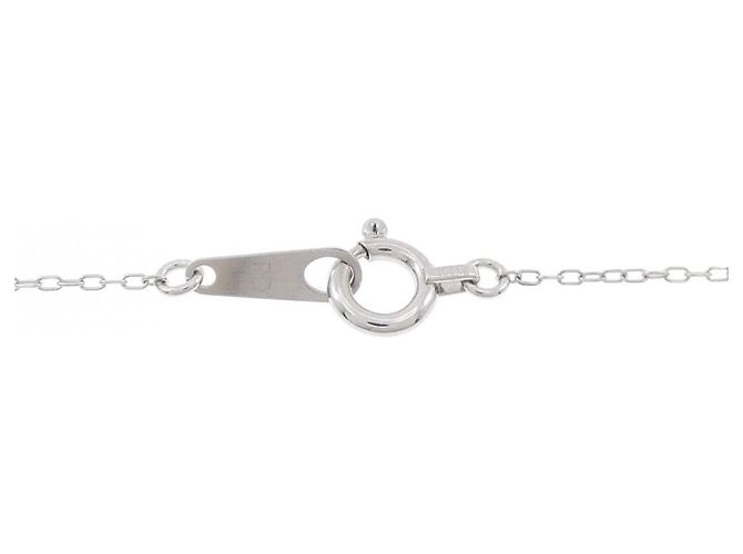 Autre Marque Collana in oro bianco K10 con topazio bianco e diamante Argento - vista 5