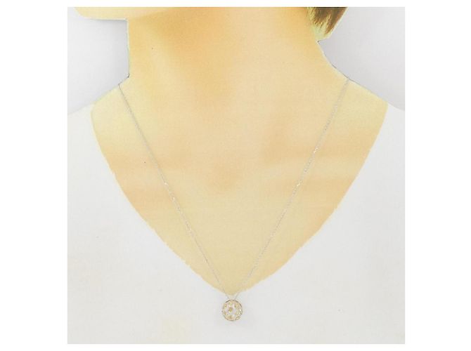 Autre Marque Collana in oro bianco Au750 e oro giallo Au750 con diamanti D'oro - vista 5