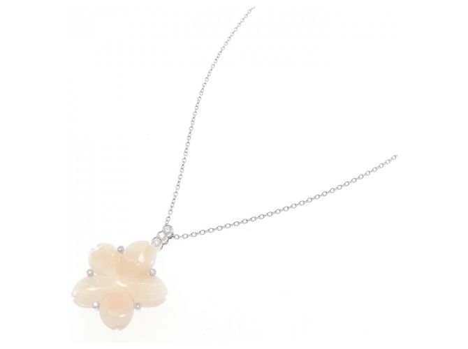 Autre Marque Collana in corallo e diamante Pt950/Pt850 Argento - vista 2