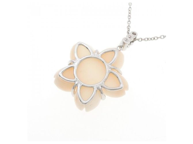 Autre Marque Collana in corallo e diamante Pt950/Pt850 Argento - vista 4
