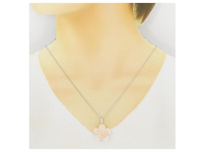 Autre Marque Collana in corallo e diamante Pt950/Pt850 Argento - vista 6