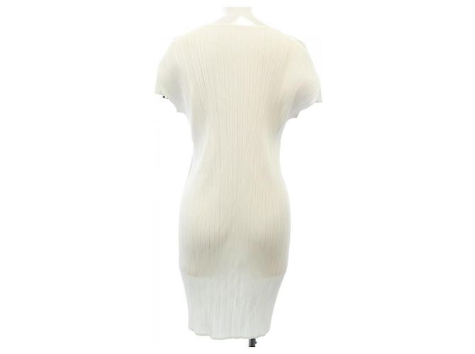 Issey Miyake PLEATS PLEASE Kleid Weiß - Ansicht 2