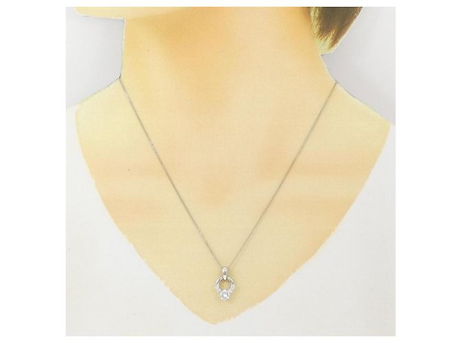 Autre Marque Collana di Diamanti Pt900 Pt850 Argento - vista 6