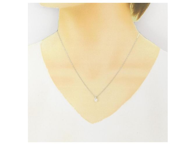 Autre Marque Collana solitario con diamante PT850 Argento - vista 6