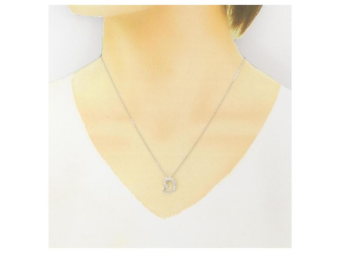 Autre Marque Collana Cuore di Diamanti PT900 PT850 Argento - vista 6