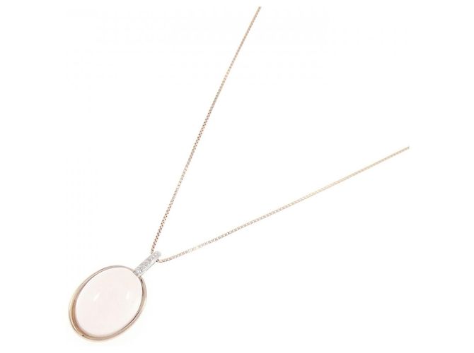 Autre Marque Collana in platino e quarzo rosa Au750 - vista 2