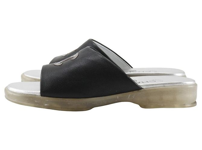 Timeless Sandali Chanel Coco Mark in pelle Nero - vista 2