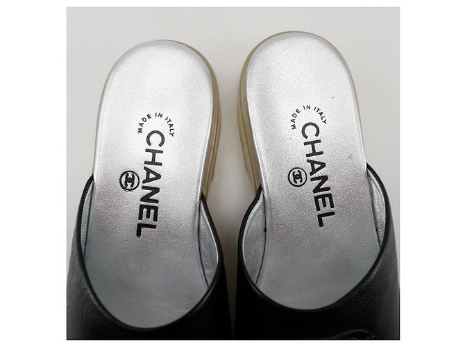 Timeless Sandali Chanel Coco Mark in pelle Nero - vista 6