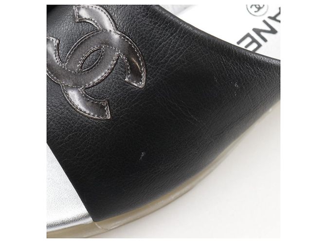 Timeless Sandali Chanel Coco Mark in pelle Nero - vista 7