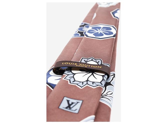 Louis Vuitton Brown silk floral tie - view 2